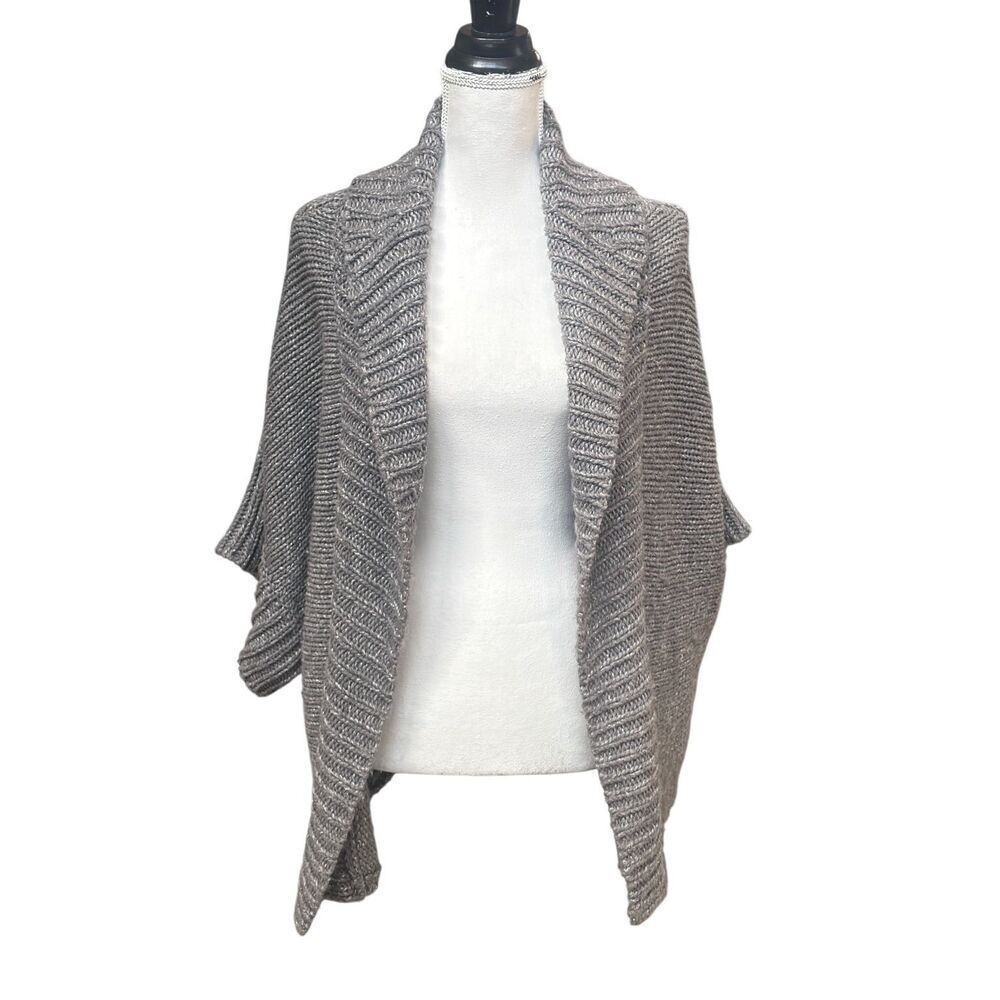Gray open-front ribbed shrug cardigan, a.n.a (A New Approach) XL